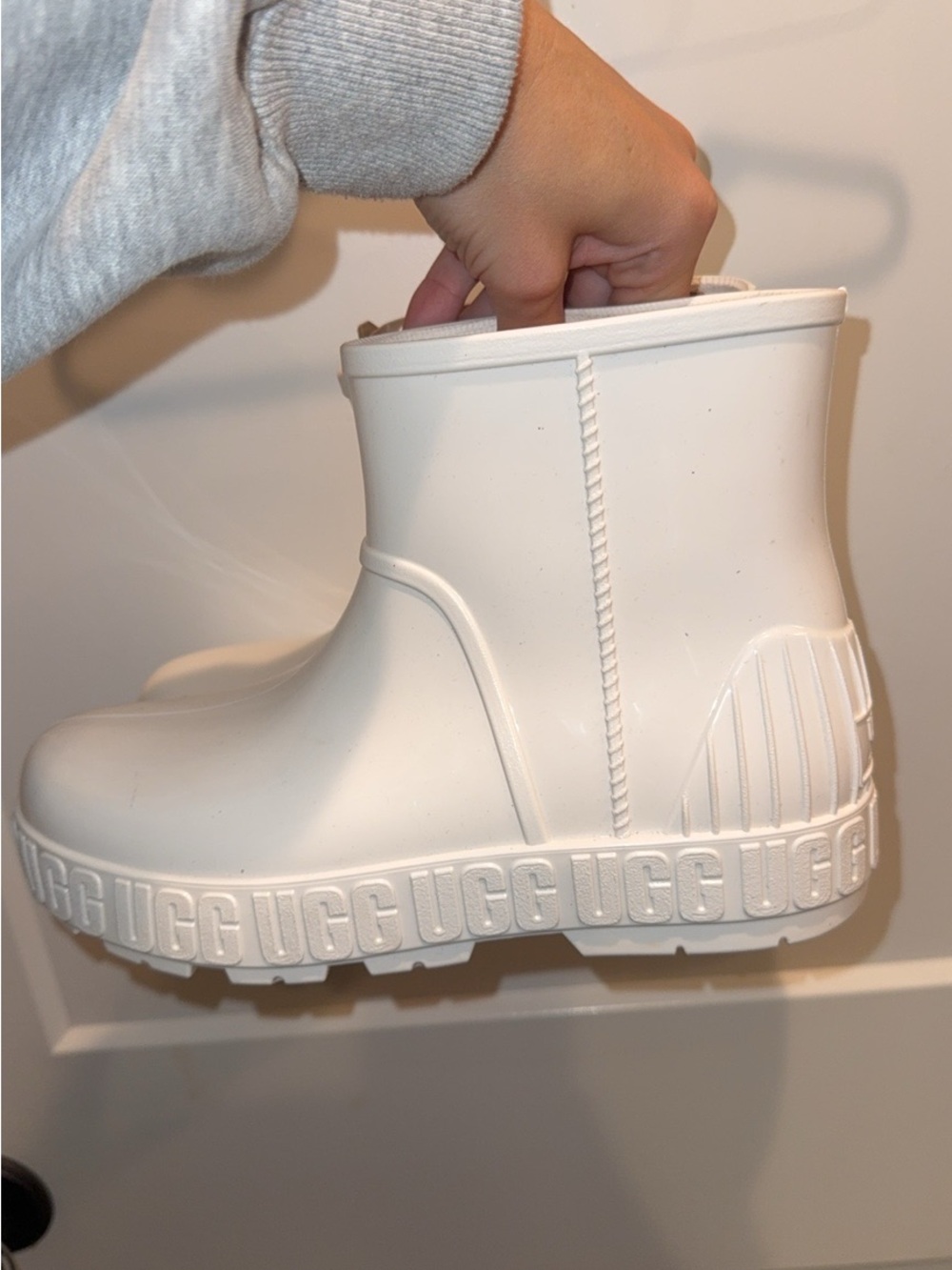 UGG White Waterproof Ankle Rain Boot